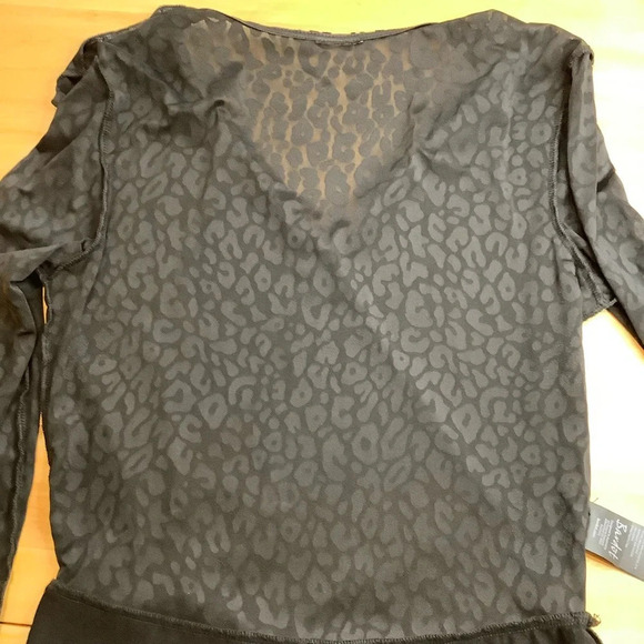 BARDOT Black Velvet Brocade Leopard Bodysuit - Picture 14 of 15